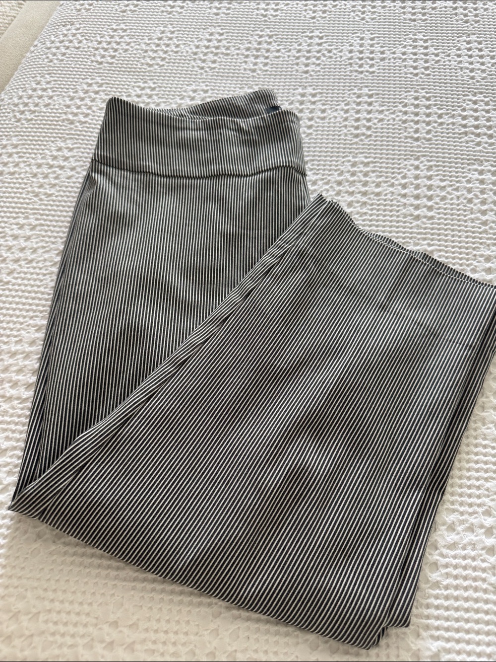 Zac & Rachel Black and White Striped Ankle Cropped Jeans